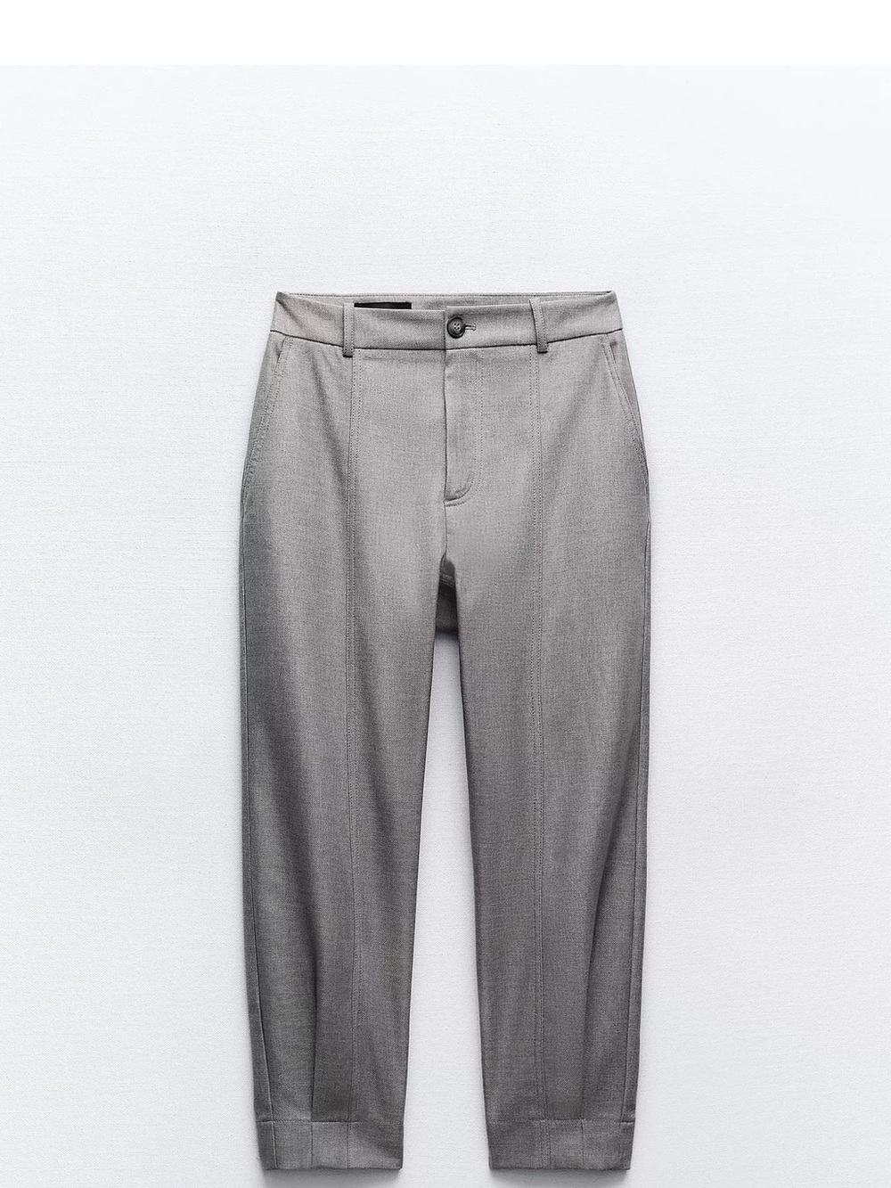 Zara Gray Darted Hem Tapered Pants Size XL - New With Tags